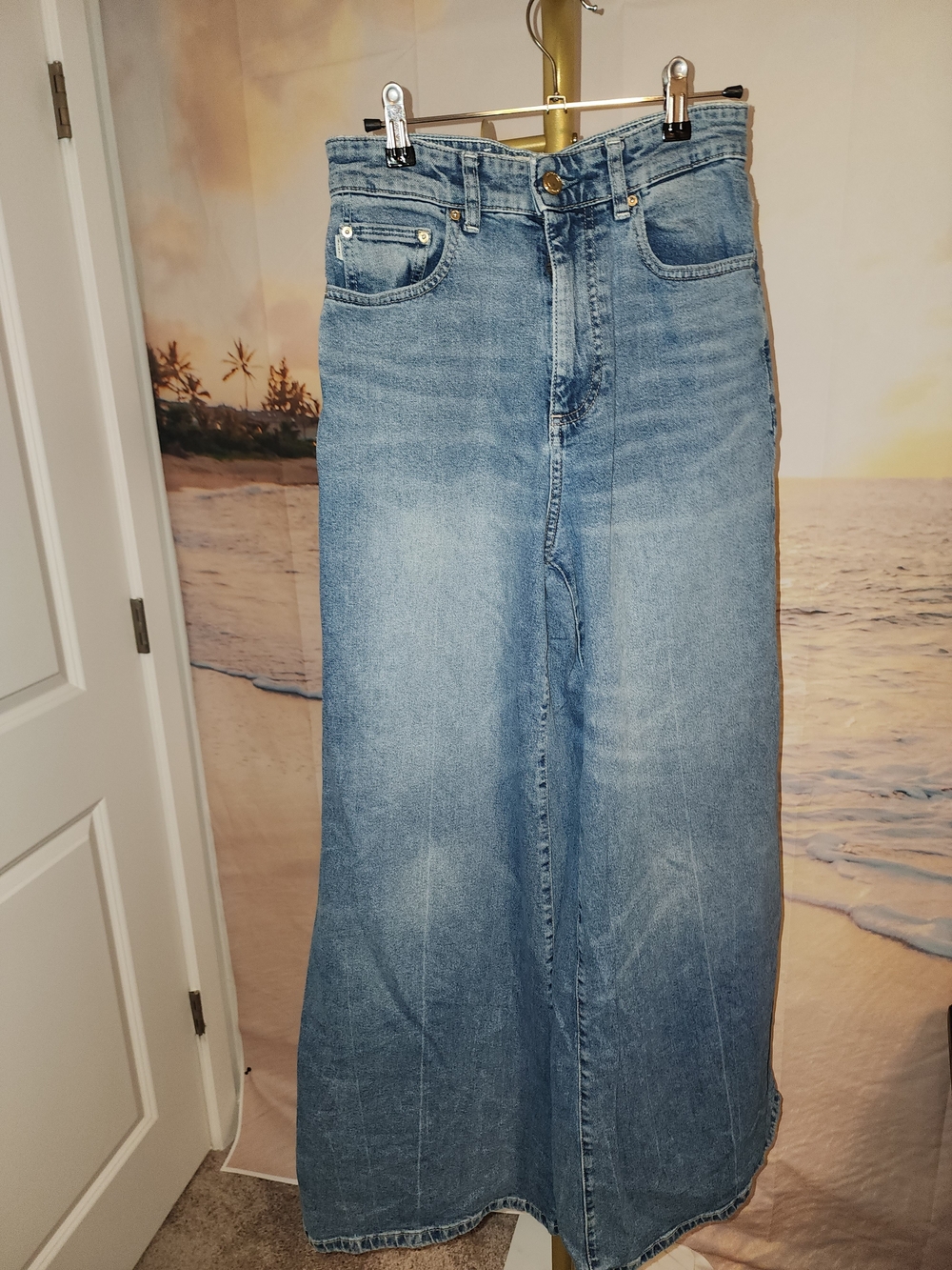 DL1961 Women's Light Blue High-Rise Wide-Leg Jeans NWOT